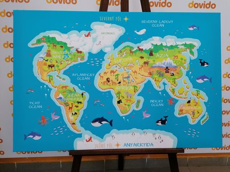 OBRAZ DETSKÁ MAPA SO SLOVENSKÝMI NÁZVAMI - OBRAZY MAPY - OBRAZY