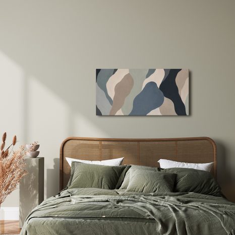 TABLEAU SUR TOILE – ABSTRACTION MODERNE AUX TONS NATURELS - IMAGES FORMES ABSTRAITES - TABLEAUX