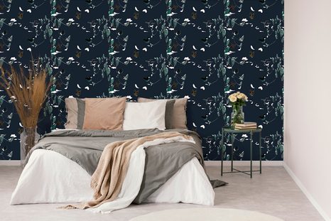 SAMOLEPÍCÍ TAPETA KRÁSNÉ MOTÝLY V MODRÉM PROVEDENÍ - SAMOLEPÍCÍ TAPETY - TAPETY