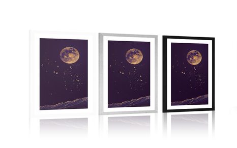 PLAKÁT S PASPARTOU KOUZELNÁ PLANETA - MOTIVY Z NAŠÍ DÍLNY - PLAKÁTY