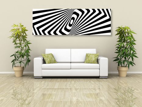 WANDBILD SCHWARZ-WEISSE ILLUSION - SCHWARZ-WEISSE BILDER - BILDER