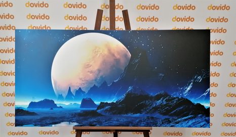 QUADRO SU TELA – PAESAGGIO FANTASTICO - QUADRI DELLO SPAZIO E DELLE STELLE - STAMPE E QUADRI