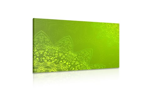 WANDBILD MODERNE MANDALA-ELEMENTE IN GRÜNTÖNEN - BILDER MIT FENG SHUI-MOTIVEN - BILDER