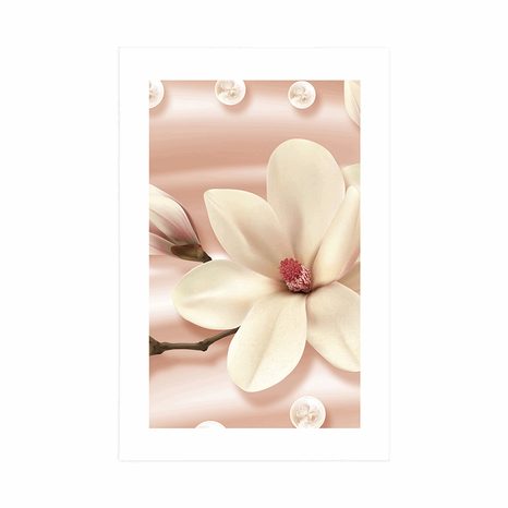 AFFICHE – MAGNOLIA LUXUEUX AVEC PERLES - FLEURS - AFFICHES