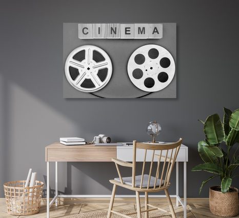 OBRAZ FILMOVÁ PÁSKA V ČERNOBÍLÉM PROVEDENÍ - ČERNOBÍLÉ OBRAZY - OBRAZY