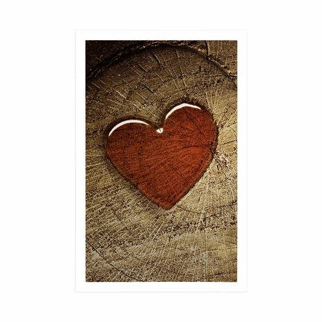 POSTER HERZ AUF DEM BAUMSTUMPF - NATUR - POSTER