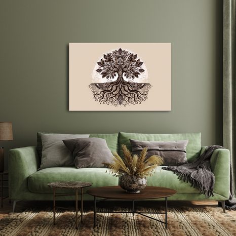 WANDBILD ELEGANTER BAUM DES LEBENS MIT WURZELN - BILDER BÄUME DES LEBENS - BILDER