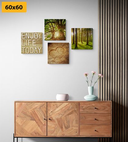 SET OBRAZOV VÁNOK PRÍRODY S NÁPISOM - ZOSTAVY OBRAZOV - OBRAZY