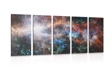 5-TEILIGES WANDBILD UNENDLICHE GALAXIE - BILDER VON UNIVERSUM UND STERNEN - BILDER