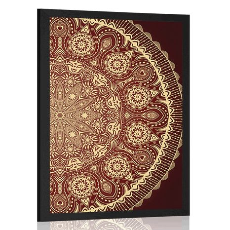 POSTER MANDALA DECORATIVE CU DANTELA DE CULOARE VIȘINIU - FENG SHUI - POSTERE