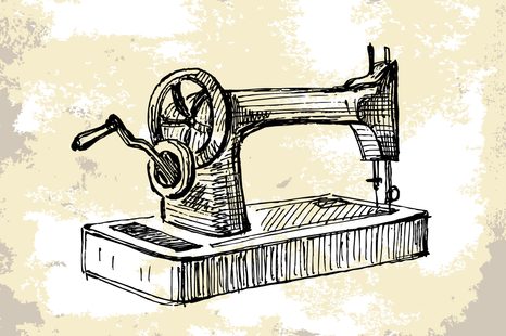 TAPETE RETRO-NÄHMASCHINE - VINTAGE- UND RETRO-TAPETEN - TAPETEN