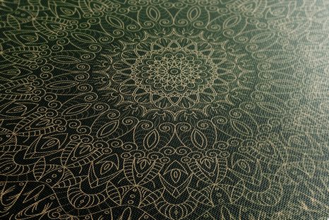 OBRAZ DETAILNÍ OZDOBNÁ MANDALA V ZELENÉ BARVĚ - OBRAZY FENG SHUI - OBRAZY