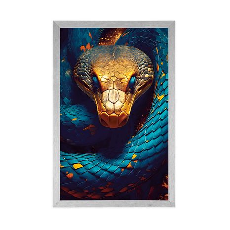 POSTER BLAU-GOLDENE SCHLANGE - HERRSCHER DES TIERREICHS - POSTER