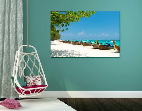 WANDBILD WEISSER SANDSTRAND AUF DER INSEL BAMBOO - BILDER VON NATUR UND LANDSCHAFT - BILDER