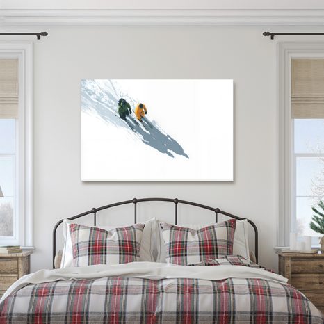 QUADRO SU TELA – SCI ALPINO INNEVATO - QUADRI NATALIZI E INVERNALI - STAMPE E QUADRI