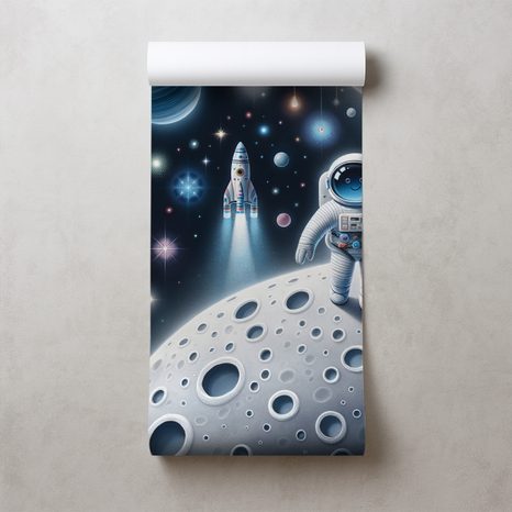 TAPETA DĚTSKÝ VESMÍR S ASTRONAUTY - DĚTSKÉ TAPETY - TAPETY