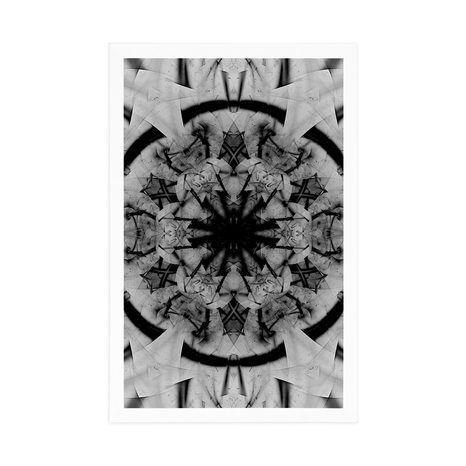 PLAKAT APSTRAKCIJA MANDALE U CRNO-BIJELOM DIZAJNU - CRNO-BIJELE - PLAKATI
