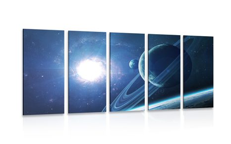 5-PIECE CANVAS PRINT PLANET IN SPACE - PICTURES OF SPACE AND STARS - PICTURES