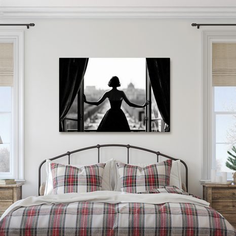 OBRAZ SILUETA ŽENY U OKNA - OBRAZY ŽENY - OBRAZY