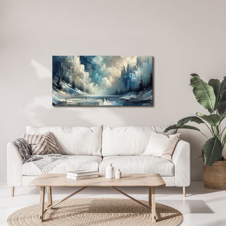 WANDBILD WINTERLICHE STILLE IN ABSTRAKTER FORM - ABSTRAKTE BILDER - BILDER