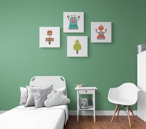 SET DI QUADRI – GRUPPO DI ROBOT - COLLEZIONI DI QUADRI - STAMPE E QUADRI