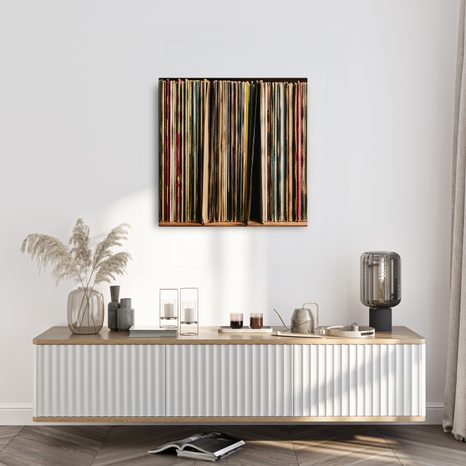 WANDBILD BUNTE ALBUMRÜCKEN - MUSIKBILDER - BILDER