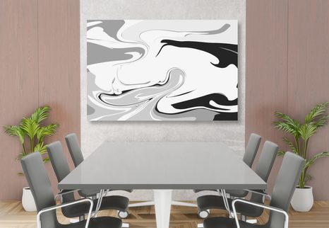 WANDBILD ABSTRAKTES MUSTER IN SCHWARZ-WEISS - SCHWARZ-WEISSE BILDER - BILDER