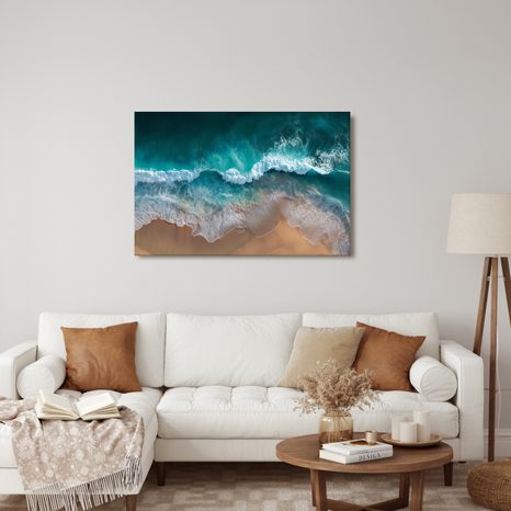 WANDBILD MEERESWELLE UND SAND - BILDER MEER UND STRAND - BILDER