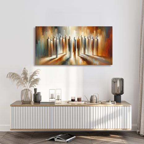 WANDBILD ABSTRAKTE FIGUREN IM LICHT - BILDER VON MENSCHEN - BILDER