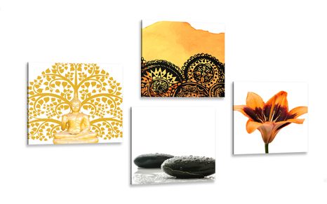 CANVAS PRINT SET FENG SHUI COMBINATION - SET OF PICTURES - PICTURES