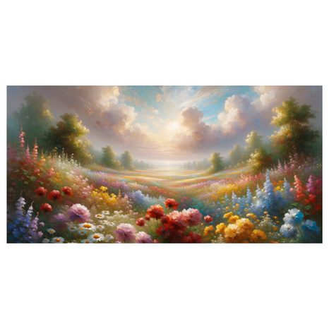 WANDBILD SONNIGES BLUMENTAL - WANDBILDER FELDER UND WIESEN - BILDER