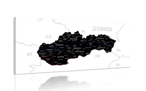 OBRAZ MODERNÁ MAPA SLOVENSKA - OBRAZY MAPY - OBRAZY