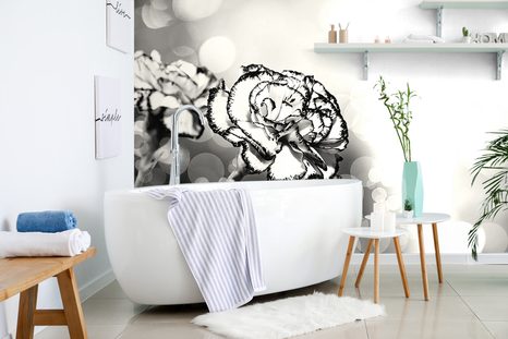 ÖNTAPADÓ TAPÉTA SZEGFŰ FEKETE FEHÉRBEN - ÖNTAPADÓ TAPÉTÁK - TAPÉTÁK