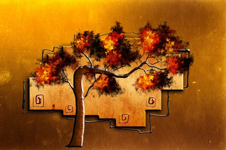 TAPETA ETNO AFRICKÝ STROM - ABSTRAKTNÍ TAPETY - TAPETY