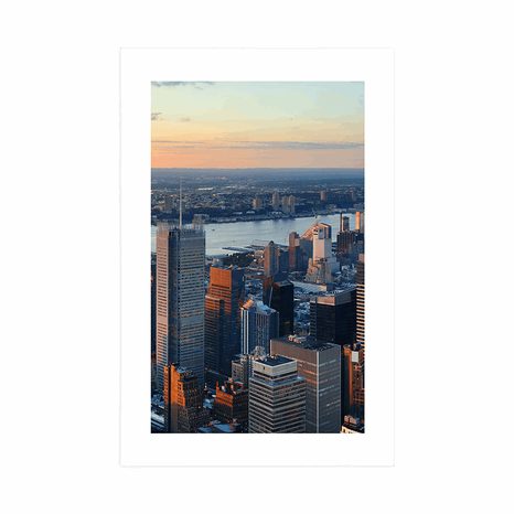 PLAKAT S PASPARTUOM PANORAMA GRADA NEW YORKA - GRADOVI - PLAKATI