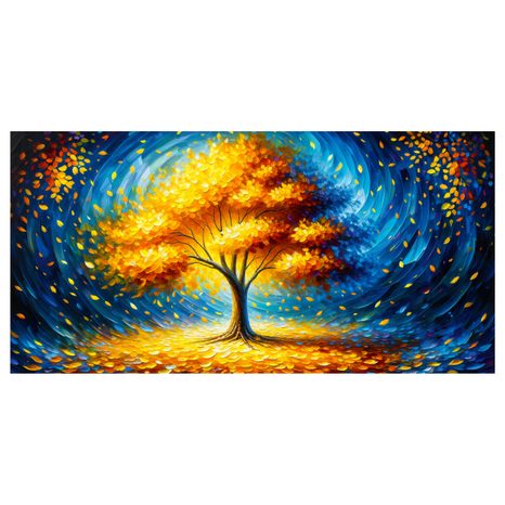 OBRAZ PODZIMNÍ STROM ŽIVOTA V MODŘI - OBRAZY STROMY ŽIVOTA - OBRAZY