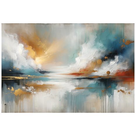 SAMOLEPÍCÍ TAPETA ABSTRAKTNÍ ZLATÉ A MODRÉ TÓNY - ABSTRAKTNÍ TAPETY - TAPETY