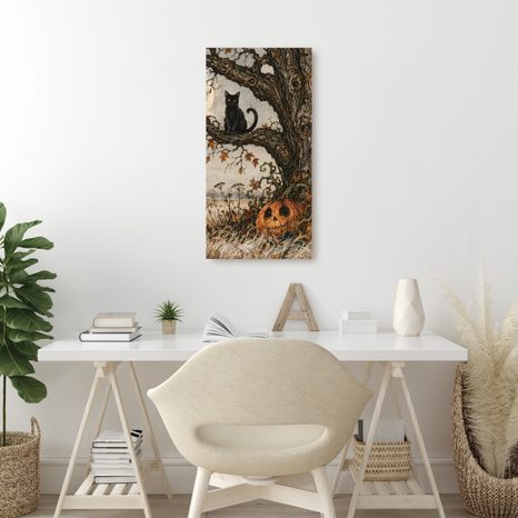 WANDBILD LEBENSBAUM IN GEHEIMNISVOLLER NACHT - HALLOWEEN- UND HORROR-BILDER - BILDER