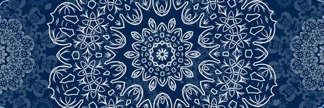 OBRAZ MODRÁ MANDALA S ABSTRAKTNÍM VZOREM - OBRAZY FENG SHUI - OBRAZY