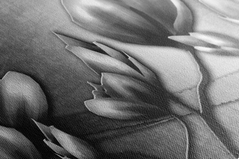 TABLOU FLORI ÎN STIL ETNO ÎN DESIGN ALB-NEGRU - TABLOURI ALB-NEGRU - TABLOURI