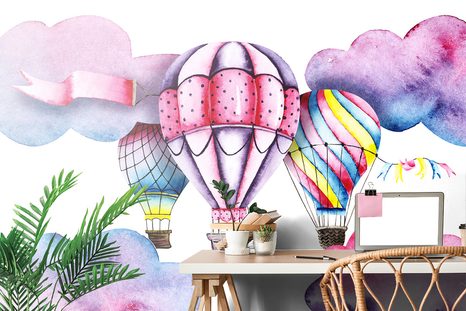 WALLPAPER WATERCOLOR BALLOONS - CHILDRENS WALLPAPERS - WALLPAPERS