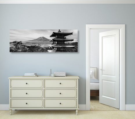 TABLOU MONUMENT PAGODA CHUREITO ÎN DESIGN ALB-NEGRU - TABLOURI ALB-NEGRU - TABLOURI