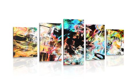 5-PIECE CANVAS PRINT UNIQUE GRAFFITI ART - POP ART PICTURES - PICTURES