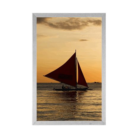 AFFICHE – MAGNIFIQUE COUCHER DE SOLEIL SUR LA MER - NATURE - AFFICHES