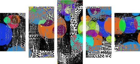 5-DIJELNA SLIKA APSTRAKTNA KOMPOZICIJA - APSTRAKTNE SLIKE - SLIKE