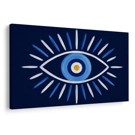 QUADRO SU TELA – OCCHIO BLU PORTAFORTUNA - QUADRI SECONDO IL MOTIVO - STAMPE E QUADRI