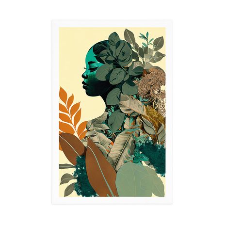 POSTER MIT BLÄTTERN BEDECKTE FRAU - FRAUEN - POSTER