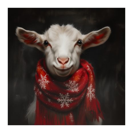 VÁNOČNÍ OBRAZ ROZTOMILÁ KOZA - VÁNOČNÍ A ZIMNÍ OBRAZY - OBRAZY