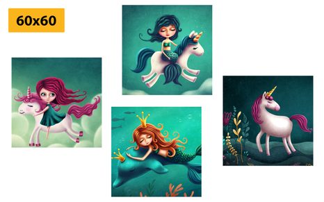 SET DI QUADRI – CREATURE FIABESCHE - COLLEZIONI DI QUADRI - STAMPE E QUADRI