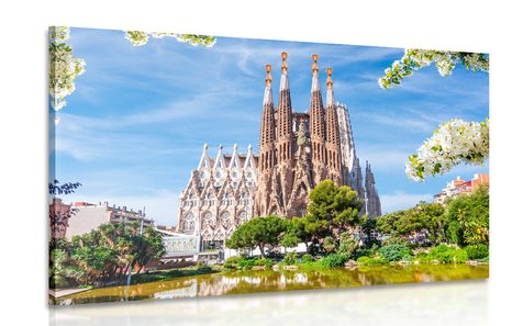 CANVAS PRINT CATHEDRAL IN BARCELONA - PICTURES OF CITIES - PICTURES